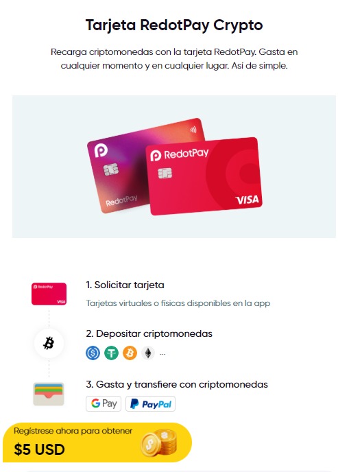 Tarjeta RedotPay Crypto Visa